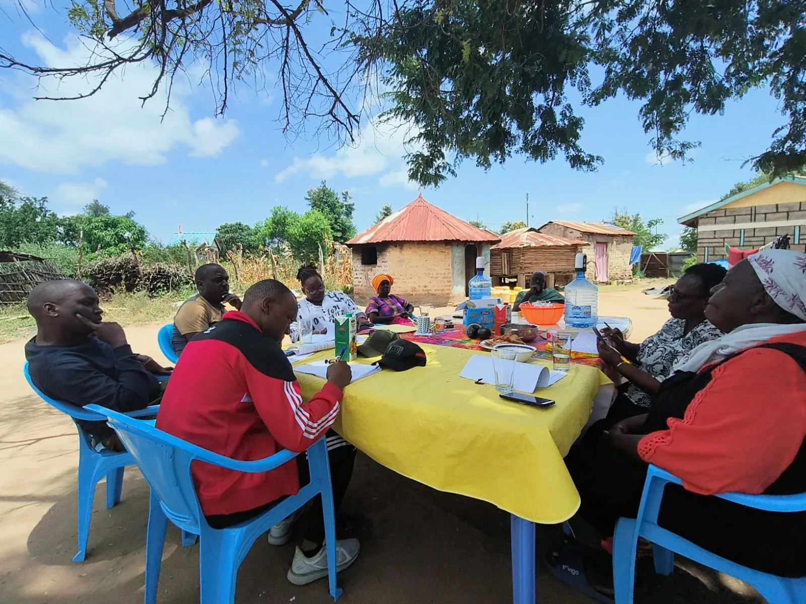 Meeting held by FRADAKI members to discuss on future agendas on rendering help to the children of Ngiluni Community.